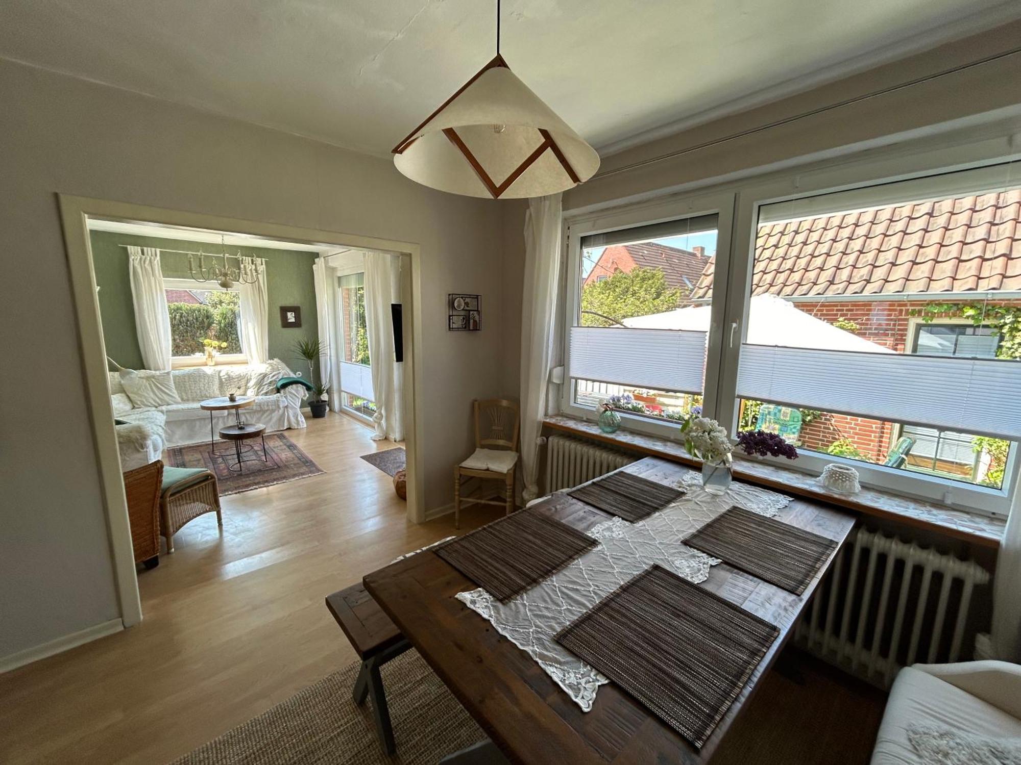 Ferienwohnung Haus Papenburg Garten Parkplatz Nordsee Buitenkant foto